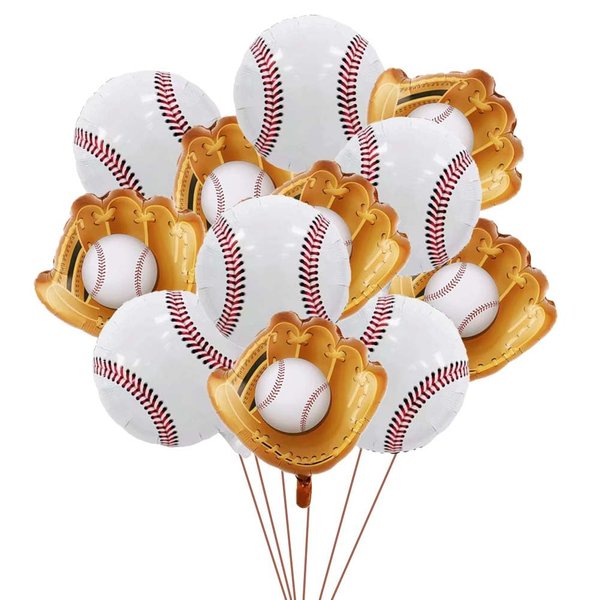 FANYPET 12pcs Baseball Balloons Baseball Glove Balloons 18 Inch Sports Foil Mylar Balloons Baseball Themed Party Supplies Decorations for Boys Girls Summer Birthdays Party (mix)