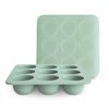 mushie Silicone Baby Food Freezer Tray with Lid | 9 Cups x 1.5oz | BPA Free Storage Container (Cambridge Blue)