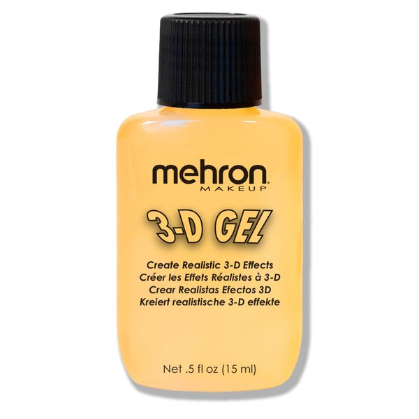 Mehron Makeup 3-D Gel | Gelatin Special Effects Makeup | Halloween FX Makeup & Scarring Gel | Fake Skin for Stage, Screen, Theater, Cosplay, and Halloween (.5 oz) (Clear)