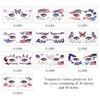 4th of July Face Tattoo Stickers for Kids Adults, 10 Sheets Independence Day Temporary Tattoo Red White Blue USA Flag Patriotic Party Supplies Fake Tattoos for Eye Makeup Face Decor