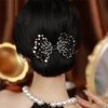 2 PACK Rhinestone Pearl Hair Accessories - Lazy Curler, Crystal Twist Bun Maker, French Hairstyle for Women and Girls