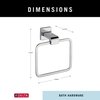 Delta 77546 Ara Wall Mount Square Closed Towel Ring Bath Hardware Accessory in Polished Chrome