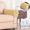 subrtex Stretch Armrest Covers Spandex Arm Covers for Chairs Couch Sofa Armchair Slipcovers for Recliner Sofa with Twist Pins 2pcs (Khaki)
