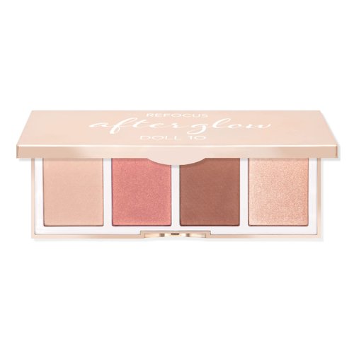 Doll 10 Refocus AfterGlow Palette - Highlighter, Bronzer &amp; Blush Contour Pressed Powder Set