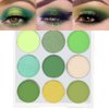 KARNAR Shimmer Matte Green Eyeshadow Palette, 9 Colors Light Dark Green Eye shadow Paleta, Glitter Eyeshadow Makeup Palet, Forest Grass Olive Tea Green Moss Green Powder H1…