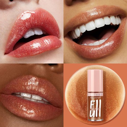 Anglicolor 2PC Lip Glow Oil Hydrating 6 Colors, Moisturizing & Nourishing Plumping Tinted Lip Gloss for Dry Lips, Vegan, Lip Plumper Gloss Make Lips Fuller (2PC#06, 7.6ml)