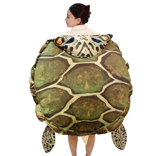 Gujuja Wearable Turtle Shell Party Cosplay Tortoise Plush Toys Doll Soft and Fluffy Stuffed Turtle Pillow (Small)