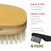 Kent MS23D Finest Men's Military Style Hair Brush - Satin and Beechwood Travel Size Base, Soft Pure White Natural Boar Bristle Ideal for Fine or Thinning Hair and Sensitive Scalps
