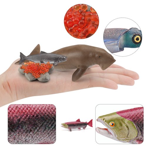 BRETOYIN Jumbo Whale Toy Figure Set 14PCS Sea Creatures Toys for Kids Cuttlefish Figurine Sperm Whale Toys Whale Shark Model Salmon Educational Toy Shark Toys Boy Birthday Gift