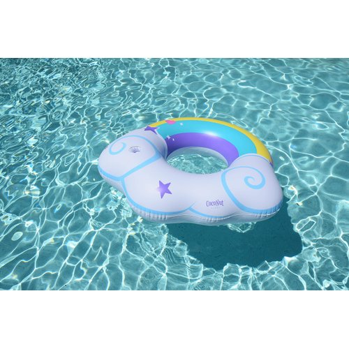 Inflatables Giant Pool Float Rainbow Cloud with Cup Holder