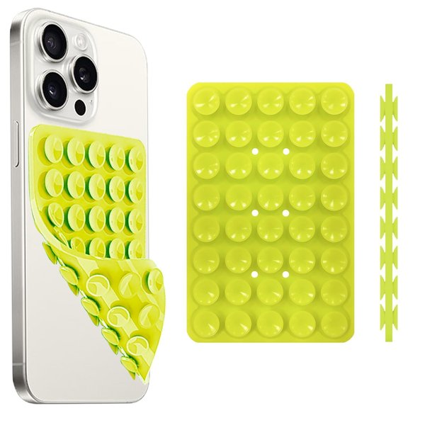 Yojaro Silicone Suction Cup Phone Case Mount Double Sided, Phone Accessories Hands-Free Strong Grip Holder for Selfies and Videos, Silicon Phone Stand for iPhone and Android Green