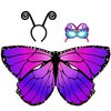 D.Q.Z Christmas Costumes Kids Monarch Butterfly-Wings for Girls Fairy Wings with Antenna Headband Mask Party Favors (Purple)