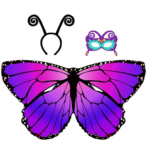 D.Q.Z Christmas Costumes Kids Monarch Butterfly-Wings for Girls Fairy Wings with Antenna Headband...
