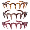 Suoirblss 3 Pcs Women and Men Fashion Zig Zag Shark Tooth Hair Comb Headwear Resin U-type Hard Headbands High-grade Hairband Hair Accessory