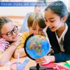 World Globe for Kids Learning, 8 inch Interactive Spinning Earth Globe for Children with Stand, Self-Assembled World Globes for Educational Geography Decorative Kids Room, Classroom, Adults Office
