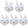 HADCKJA Bunny Balloons Easter Balloons Rabbit Head Foil Balloons for Easter Themed Party Easter Bunny Birthday Party Supplies Decorations Party Sets-5 PCS