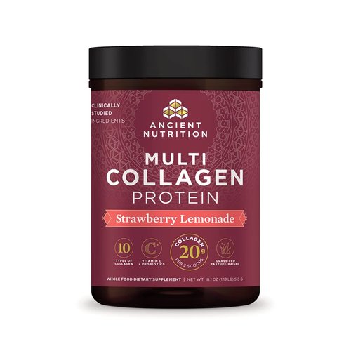 Ancient Nutrition Collagen Powder Protein, Multi Collagen Protein Powder, Strawberry Lemonade, 45...
