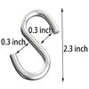 Axe Sickle 12 Pcs 2.3 Inch S Hook 304 Stainless Steel Hanging Hooks for Hanging Products or Items, Chain Hardware