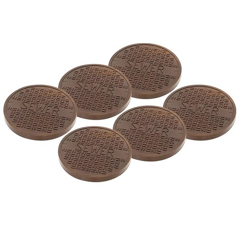 Set of 6 Copper Sewer Grates for Wrestling Action Figures