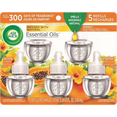 Air Wick Plug in Scented Oil Refill, Hawaii, 5ct, Air Freshener, Essential Oils