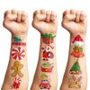 8 Sheets Christmas Temporary Tattoos Stickers Themed Birthday Party Decorations Supplies Favors Decor Winter Xmas Santa for Women Kids Adults Gifts Prizes Rewards