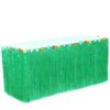 Hawaiian Table Skirt 11ft Long Stretches to 30ft! | (29" Tall) Green Hibiscus Luau Party Decoration | Tropical Theme Decor (1 Table Skirt)