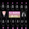 SITELENABY Medium Almond Nail Tips, Pre-shaped Half Cover Matte Acrylic Gel Kit False Nail Tip 300pcs,No C 12 Sizes Acrylic Press On Nails Tips (Medium half cover almond 300pcs)