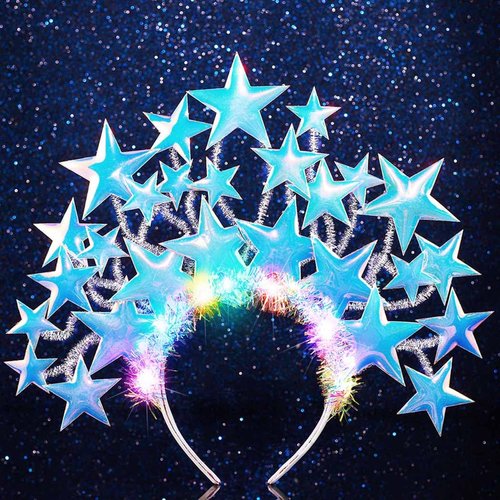 GORTIN Light Up Star Headband LED Glow Headbands Rave Costume Hair Band Star Hair Accessories for Women and Girls