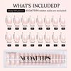 btartboxnails XCOATTIPS Ombre Nails - Short Almond Press on Nails, 160Pcs 16 Sizes Nude Press on Nails Peach, Soft Gel Nails False Nail, Soak Off Acrylic Fake Nails Extensions