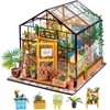 Rolife DIY Miniature House Kit-Mini Diorama 1/18 Greenhouse Model Building Kit with LED, Crafts for Adults Hobby Christmas Birthday Gift for Boys Girls Mom Home Decor (Cathy's Flower House)