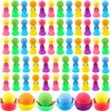 Cagemoga 64 Pieces Jumping Spring Toys Cute Colorful Jumping Popper Spring Bouncy Launcher Toy for Goodie Bag Stuffers Stocking Stuffers Birthday Christmas Party Favors, Random Color