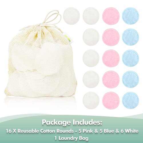 wegreeco Cotton Rounds Reusable -Reusable Bamboo Makeup Remover Pads for All Skin - Bamboo Cotton Cloth for Removing Makeup - Reusable Dog Eye Wipes Tear Stain Remover (Bamboo Velour, 3 Color)