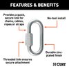 CURT 82903 Threaded Quick Link Trailer Safety Chain Hook Carabiner Clips, 5/16-Inch Diameter, 1,760 lbs., 2-Pack