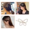 BAIWANLCH 2 Pcs Hair Clips Imitation Pearl Hair Barrettes Hollow Butterfly Hairpins for Women Girls Party Wedding Styling Decorations