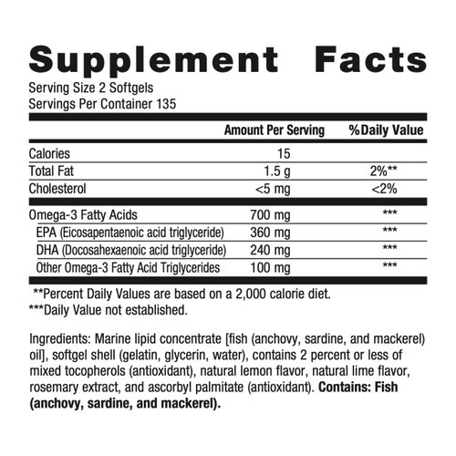 Metagenics OmegaGenics EPA-DHA 300mg - Daily Omega 3 Fish Oil Supplement to Support Cardiovascular, Musculoskeletal and Immune System Health - 270 Softgels