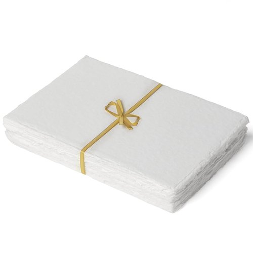 300 GSM White Watercolor Paper | 50 Sheets of Handmade Vintage Deckled Edge Cotton Paper, Durable, Ideal for Sketching, Water Color Painting Drawing & Artist Supplies