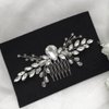 Teyglen Women Simple Crystal Rhinestone Bride Wedding Hair Comb Luxurious Hair Accessories Silver Rhinestone Wedding Hair Comb Bridal Crystal Haier Piece for Women Bride Girls