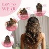 GOO GOO Wire Hair Extensions Human Hair, 2/6/2 Dark Brown with Chestnut Brown Balayage 12inch 70g, Invisible Wire Hair Extensions with Transparent, Seamless Fish Line Hairpiece