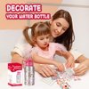 Decorate Your Own Water Bottle Kits for Girls, Valentines Goodie Bag Stuffers, Valentines Day Gifts for Kids Ages 5 6 7 8 9 10 Year Old, Gem Art supplies for Teen Girl, Daughter Sister Birthday Gift