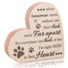 Maitys Pet Memorial Gifts Bereavement Remembrance Gifts for Loss of Dog Cat Sympathy Condolence Gifts Heart Shaped Wood Sign When Tomorrow Starts Without Me Wooden Plaque for Table Desk Decor (Khaki)