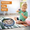 Light Autumn Compact Toy Storage and Playmat Bag (9" x 4" x 4") - Toy Organizer Bin for Kids Room - Drawstring Toy Holder for Fast Storage - On the go, Easy to Carry Toy Container during Travel