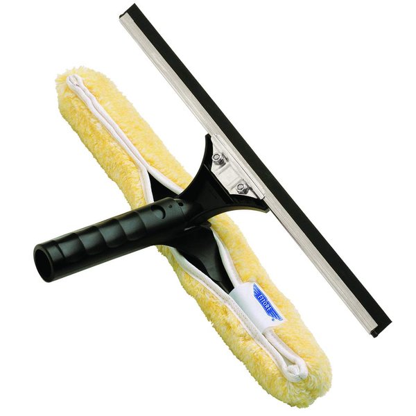 Ettore 71141 Stainless Steel Backflip Window Cleaning Combo Tool, 14-Inch,Black, Yellow