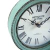 NIKKY HOME Antique Table Clock Silent Non-Ticking, Shelf Desk Top Clock Battery Operated Rustic Distressed Design, Shabby Chic Home Decor for Fireplace Mantel, Desktop, Countertop- Green