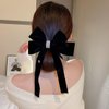SINIDE Velvet Hair Bow Tail Satin Bow Long Tail Headpieces Winter Hair Barrette Headwear Hair Accessories for Women and Ladies Gifts, Elegant Hair Decor for Wedding Prom Dating