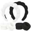 ACO-UINT 6Pcs Spa Headbands and Wrist Washbands Set, Skincare Headbands Makeup Headband Sponge Face Wash Headband, Terry Cloth Headbands Puffy Hair Band for Washing Face