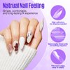 MEFA 15 Sizes Medium Almond Nail Tips - 300 Pcs Half Matte Full Cover Press on Nails, No Filed Gel Nail Tips for Nail Extension Home DIY Salon Manicure
