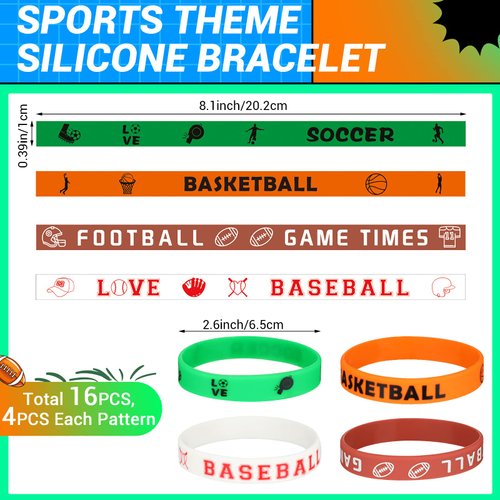 Junkin 162 Pcs Sport Party Favors Sport Party Goodie Bag Fillers Small Sports Balls Sport Wristband Keychains Stickers Bracelet Whistle for Sports Themed Birthday Party Supplies Decoration (Chic)