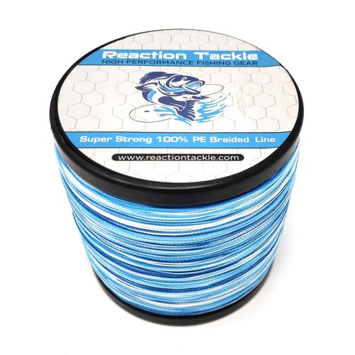 Reaction Tackle Braided Fishing Line Blue Camo 65LB 500yd