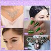 Yosca 4 Pcs Self Adhesive Face Gems, Rhinestone Stickers for Face Eye Nail Hair Body Makeup, Face Gems, Nail Rhinestones, Pearl Stickers for Halloween Christmas Diwali Concert Crafts Rave Accessories