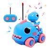 Toddler Remote Control Car, Cartoon RC Dino Chasers Cars, Toddler Toys, 3 Year Old Boy Toys, Car Toys for 3 Year Old Boys, Music & Sound Christmas Birthday Gift